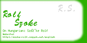 rolf szoke business card